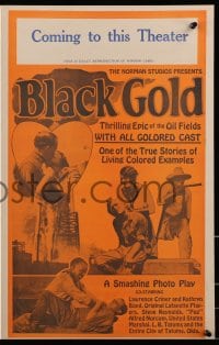 1j343 BLACK GOLD pressbook 1927 exact full-size image of the 14x22 window card, all black cast!