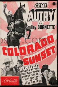 1j348 COLORADO SUNSET pressbook 1939 Gene Autry, Smiley Burnette, great western images, rare!