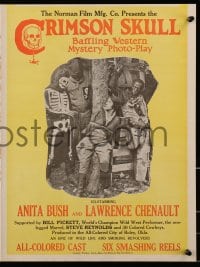 1j350 CRIMSON SKULL pressbook 1921 colored cowboys Anita Bush & Lawrence Chenault, lost film!