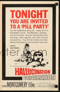 1j361 HALLUCINATION GENERATION pressbook 1967 Beatniks, Sickniks & Acid-Heads are weird & wild!