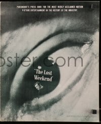 1j366 LOST WEEKEND pressbook 1945 alcoholic Ray Milland, Jane Wyman, directed by Billy Wilder!
