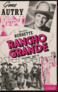 1j377 RANCHO GRANDE pressbook 1940 Gene Autry, pilot June Storey, Pals of the Golden West, rare!