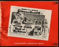 1j379 RIVER OF NO RETURN pressbook 1954 Robert Mitchum & sexy Marilyn Monroe, Otto Preminger!