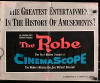 1j381 ROBE pressbook 1953 Richard Burton & Jean Simmons in the greatest story of love & faith!