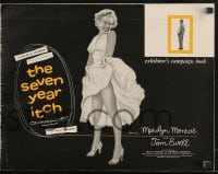 1j385 SEVEN YEAR ITCH pressbook + 11x17 herald 1955 classic image of Marilyn Monroe skirt blowing!