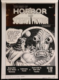 1j035 BEST OF HORROR & SCIENCE FICTION COMICS 14x19 cover mock up 1987 Basil Wolverton art!