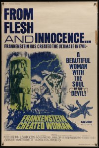 1k335 FRANKENSTEIN CREATED WOMAN 40x60 1967 Peter Cushing, Susan Denberg had the soul of the Devil!