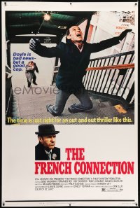 1k337 FRENCH CONNECTION 40x60 1971 Gene Hackman in movie climax, directed by William Friedkin!