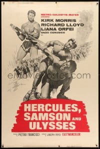 1k349 HERCULES, SAMSON, & ULYSSES 40x60 1965 Ercole Sfida Sansone, the world's three mightiest men!