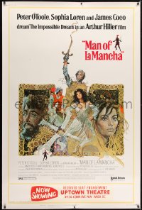1k372 MAN OF LA MANCHA 40x60 1972 Peter O'Toole, Sophia Loren, cool Ted CoConis art!