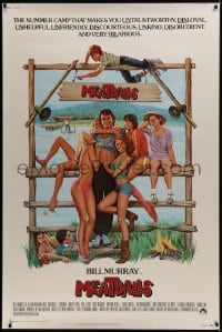 1k377 MEATBALLS 40x60 1979 Ivan Reitman, Morgan Kane art of Bill Murray & sexy summer camp girls!