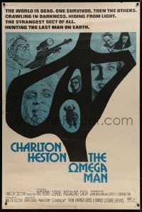 1k388 OMEGA MAN 40x60 1971 Charlton Heston is the last man alive & he's not alone, I Am Legend!