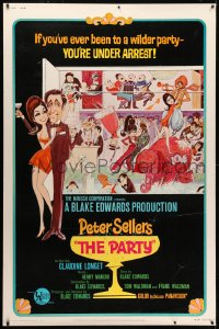 1k392 PARTY style A 40x60 1968 Peter Sellers, Blake Edwards, great different art NOT by Jack Davis!