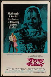 1k399 PRETTY POISON style B 40x60 1968 psycho Anthony Perkins & crazy Tuesday Weld!