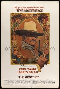 1k409 SHOOTIST 40x60 1976 best Richard Amsel artwork of cowboy John Wayne & cast!