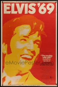 1k429 TROUBLE WITH GIRLS 40x60 1969 great gigantic close up art of smiling Elvis Presley!