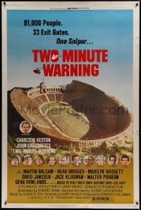 1k430 TWO MINUTE WARNING 40x60 1976 Charlton Heston, John Cassavetes, sniper at football game!