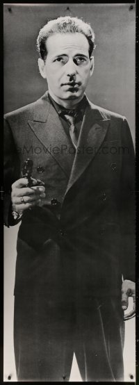 1k079 HUMPHREY BOGART 27x76 commercial poster 1980s holding gun wearing great black suit!