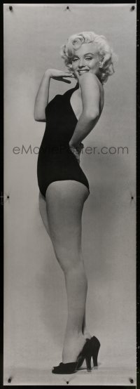1k092 MARILYN MONROE 27x76 commercial poster 1976 cool profile image in black bathing suit!