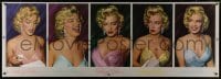 1k088 MARILYN MONROE 26x74 commercial poster 1987 five great portraits wearing colorful outfits!