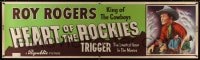 1k010 HEART OF THE ROCKIES paper banner 1951 close-up artwork of Roy Rogers & in fight w/ bad guy!