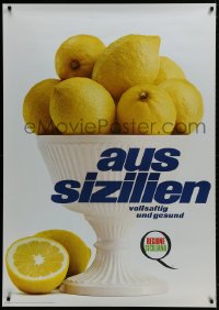 1k102 AUS SIZILIEN 36x51 Italian advertising poster 1960s image of lemons in a bowl!