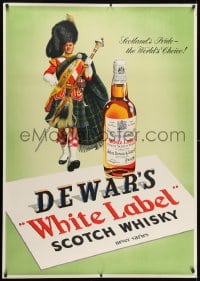 1k131 DEWAR'S 36x50 Swiss advertising poster 1940s cool art of bottle and man in traditional dress!