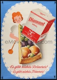 1k194 DIAMANT 33x47 German advertising poster 1960 cool art of happy female cook and slice of pie!