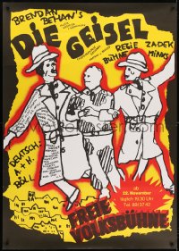 1k244 DIE GEISEL 33x47 East German stage poster 1977 The Hostage at the Freie Volksbuhne!