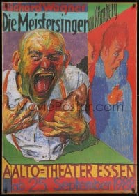 1k245 DIE MEISTERSINGER VON NURNBERG 33x47 German stage poster 1988 man sings & clutches a shoe!