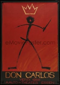 1k249 DON CARLOS 33x47 German stage poster 1988 tragedy by Friedrich Schiller, Leiacker art!