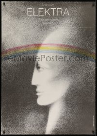 1k251 ELEKTRA 32x45 East German stage poster 1977 woman's profile and a rainbow by Walter!