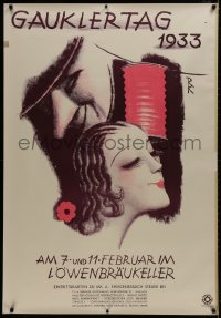 1k225 GAUKLERTAG 1933 32x47 German special poster 1933 Richard Klein art of smiling man & woman!