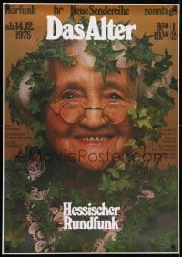 1k038 HESSISCHER RUNDFUNK German TV poster 1975 Das Alter, woman w/ leaves by Gunther Kieser!