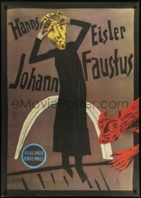 1k256 JOHANN FAUSTUS 32x45 East German stage poster 1982 Faustus, the devil, rainbow by M. Grund!