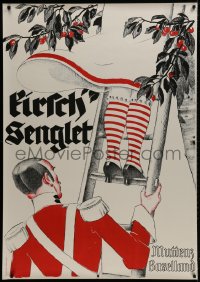 1k144 KIRSCH SENGLET 36x50 Swiss advertising poster 1933 a man steadying ladder for woman!