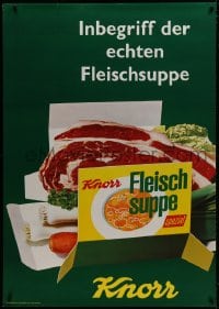 1k145 KNORR 36x51 Swiss advertising poster 1960s package of the seasoning as meat and vegetables!