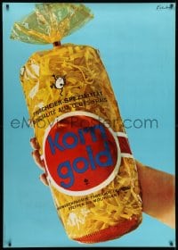 1k148 KORN GOLD 36x51 Swiss advertising poster 1960s image of a woman holding egg noodles!