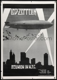 1k289 LED ZEPPELIN 38x54 English music poster 1988 Reunion in NYC, cool image of blimp over NYC!