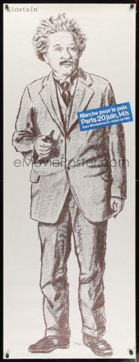 1k113 MARCHE POUR LA PAIX 24x63 French special poster 1982 Birga artwork of Albert Einstein!