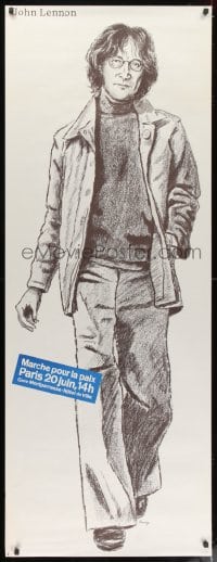 1k114 MARCHE POUR LA PAIX 24x63 French special poster 1982 Birga artwork of John Lennon!