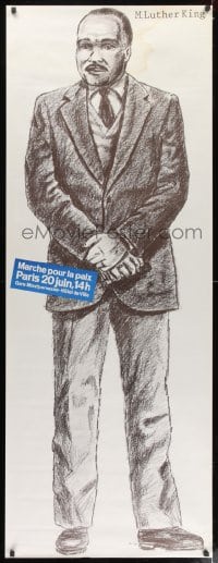1k068 MARCHE POUR LA PAIX 24x63 French special poster 1982 Birga artwork of Martin Luther King Jr.!