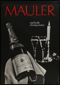 1k152 MAULER 36x51 Swiss advertising poster 1959 wonderful image of sparkling wine bottle, candle!