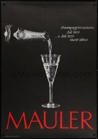 1k153 MAULER 36x51 Swiss advertising poster 1966 close-up image of the champagne being poured!