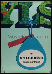 1k155 NYLSUISSE 36x51 Swiss advertising poster 1960s hanging clothing tag by Henkel!