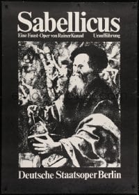 1k265 SABELLICUS 32x45 East German stage poster 1974 cool art of old man with globe and compass!