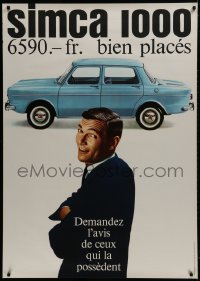 1k161 SIMCA taglines style 36x51 Swiss advertising poster 1963 great image of the car and man!