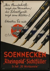 1k199 SOENNECKEN 33x47 German advertising poster 1935 the pens with state-like eagle symbol!