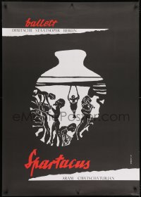 1k266 SPARTACUS 32x45 East German stage poster 1973 Roman pot with figures drawn on it by Dobieca!