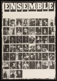 1k267 SPIELPLAN VOLKSBUHNE 2-sided 32x45 East German stage poster 1985 images of theater ensemble!